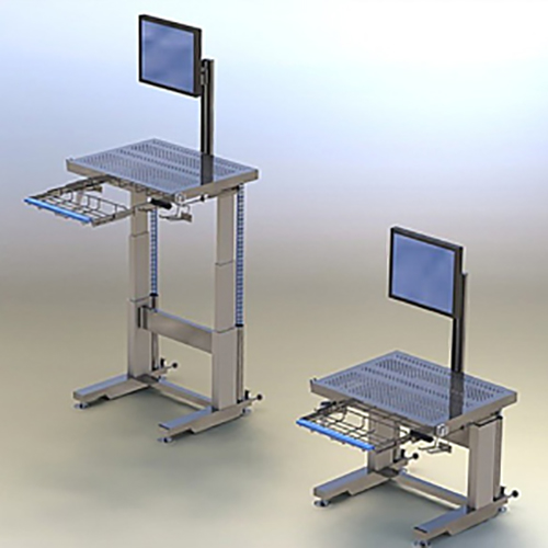 This picture shows adjustable height workstations.
